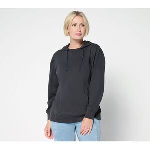 Maya J Women's Top Sz S French Terry Printed or Solid Hoodie Black A703109